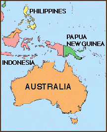 Map of the South Pacific region